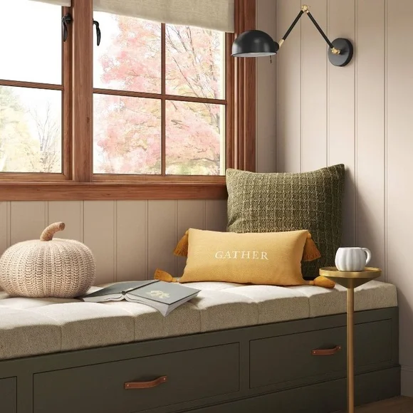 Knit Pumpkin with Jute Stem Novelty Throw Pillow - Threshold - Picture 2 of 4